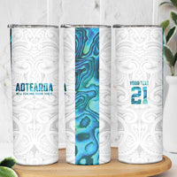 Custom New Zealand Aotearoa Skinny Tumbler Maori Paua Shell Indigenous LT9 - Polynesian Pride