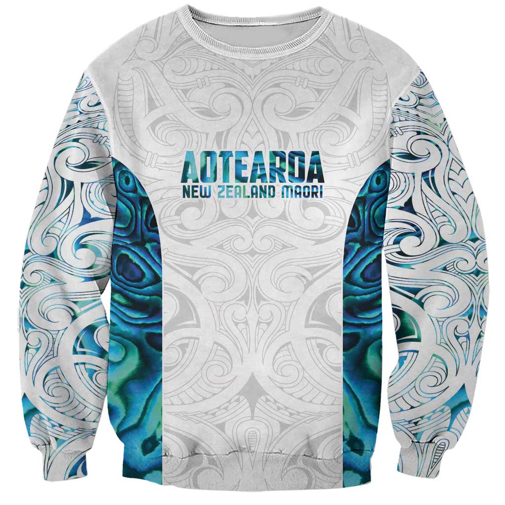 Custom New Zealand Aotearoa Sweatshirt Maori Paua Shell Indigenous - Polynesian Pride