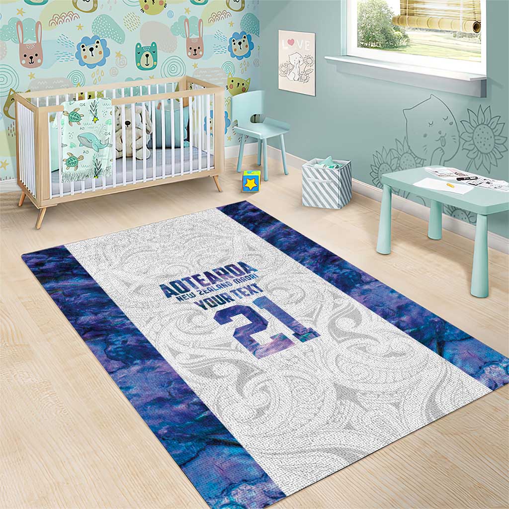 Custom New Zealand Aotearoa Area Rug Purple Maori Paua Shell Indigenous - Polynesian Pride