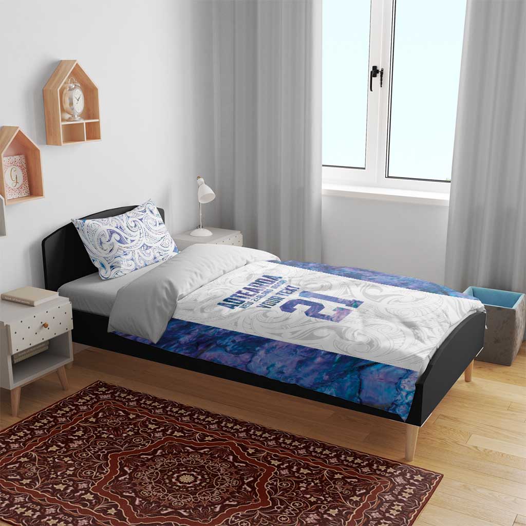 Custom New Zealand Aotearoa Bedding Set Purple Maori Paua Shell Indigenous - Polynesian Pride