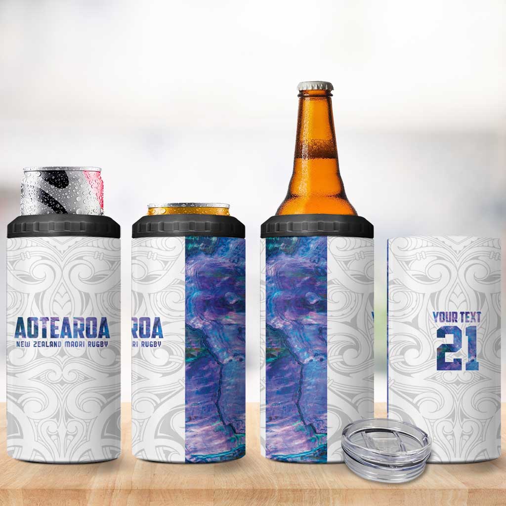 Custom New Zealand Aotearoa 4 in 1 Can Cooler Tumbler Purple Maori Paua Shell Indigenous LT9 - Polynesian Pride