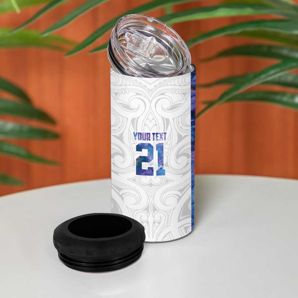 Custom New Zealand Aotearoa 4 in 1 Can Cooler Tumbler Purple Maori Paua Shell Indigenous LT9 - Polynesian Pride