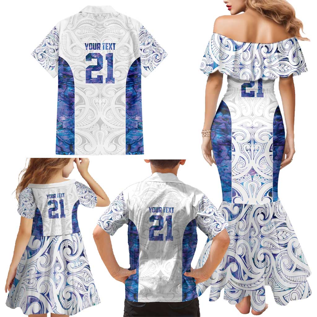 Custom New Zealand Aotearoa Family Matching Mermaid Dress and Hawaiian Shirt Purple Maori Paua Shell Indigenous LT9 - Polynesian Pride