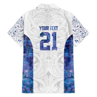 Custom New Zealand Aotearoa Family Matching Off The Shoulder Long Sleeve Dress and Hawaiian Shirt Purple Maori Paua Shell Indigenous LT9 - Polynesian Pride