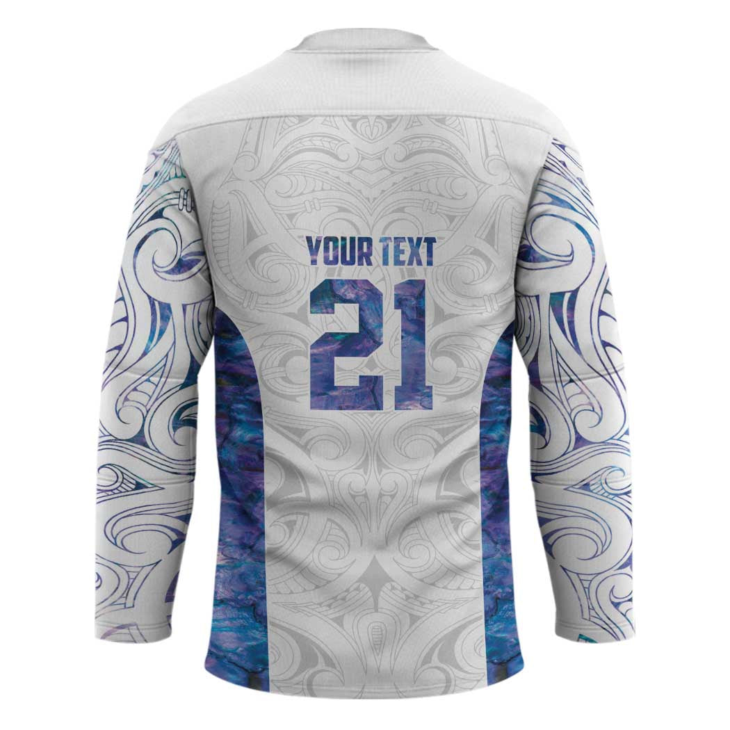 Custom New Zealand Aotearoa Hockey Jersey Purple Maori Paua Shell Indigenous - Polynesian Pride