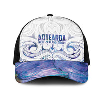 New Zealand Aotearoa Mesh Trucker Cap Purple Maori Papua Shell Indigenous - Polynesian Pride