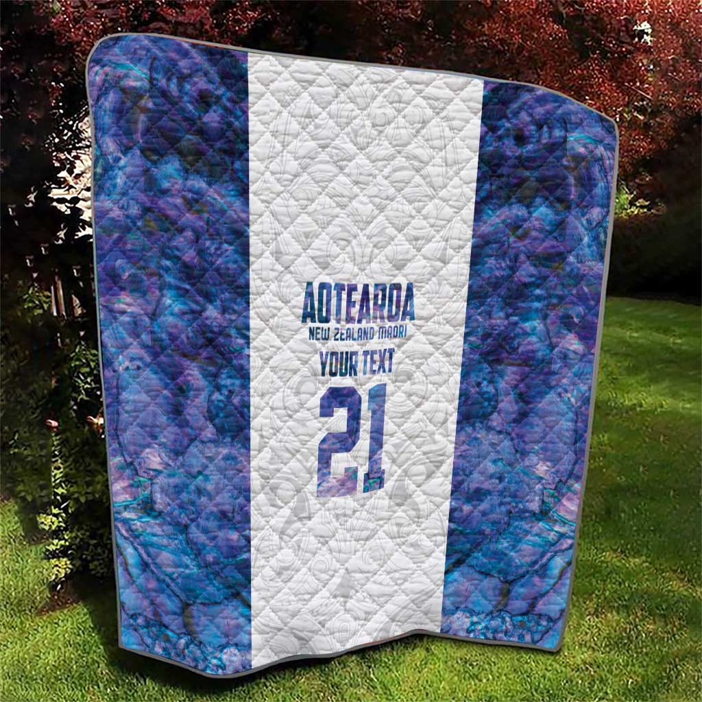 Custom New Zealand Aotearoa Quilt Purple Maori Paua Shell Indigenous - Polynesian Pride
