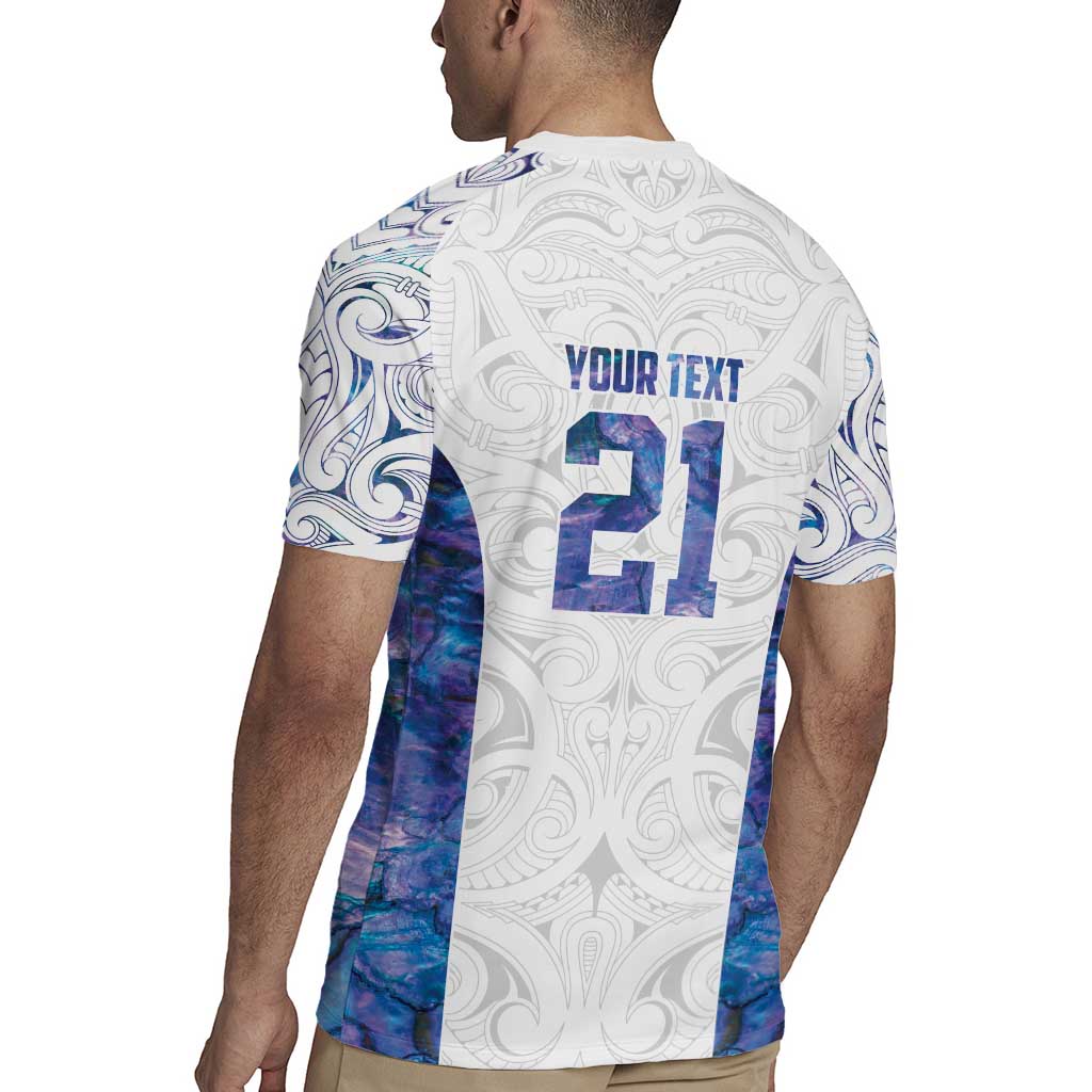 Custom New Zealand Aotearoa Rugby Jersey Purple Maori Paua Shell Indigenous - Polynesian Pride
