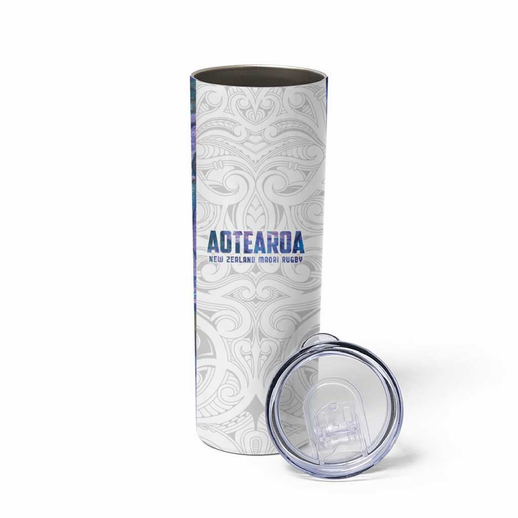 Custom New Zealand Aotearoa Skinny Tumbler Purple Maori Paua Shell Indigenous LT9 - Polynesian Pride