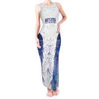 Custom New Zealand Aotearoa Tank Maxi Dress Purple Maori Paua Shell Indigenous - Polynesian Pride