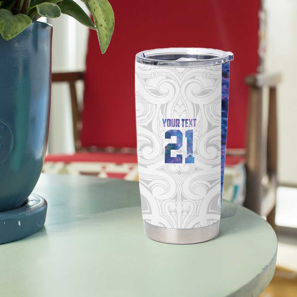 Custom New Zealand Aotearoa Tumbler Cup Purple Maori Paua Shell Indigenous - Polynesian Pride