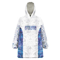 Custom New Zealand Aotearoa Wearable Blanket Hoodie Purple Maori Paua Shell Indigenous LT9 One Size Purple - Polynesian Pride