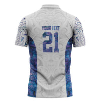 Custom New Zealand Aotearoa Zipper Polo Shirt Purple Maori Paua Shell Indigenous LT9 - Polynesian Pride