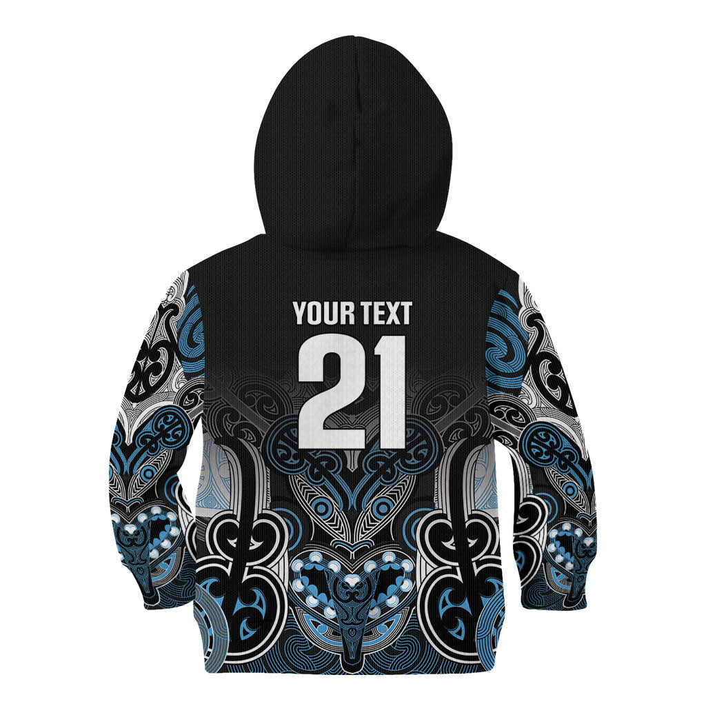World Cricket Custom New Zealand Kid Hoodie Kia kaha nga Potae Pango LT9 - Polynesian Pride