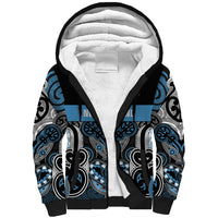World Cricket Custom New Zealand Sherpa Hoodie Kia kaha nga Potae Pango LT9 Unisex Black - Polynesian Pride