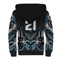 World Cricket Custom New Zealand Sherpa Hoodie Kia kaha nga Potae Pango LT9 - Polynesian Pride