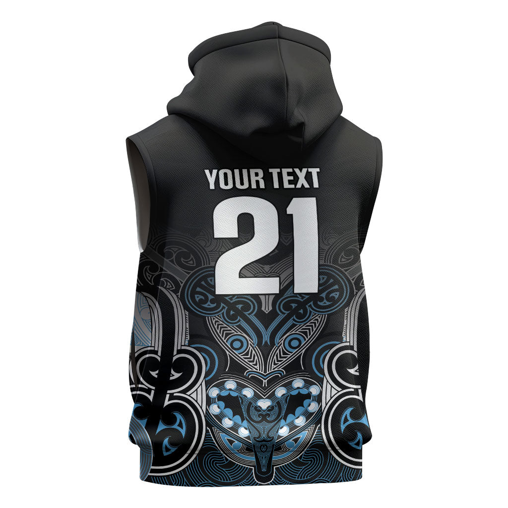 World Cricket Custom New Zealand Sleeveless Hoodie Kia kaha nga Potae Pango LT9 - Polynesian Pride