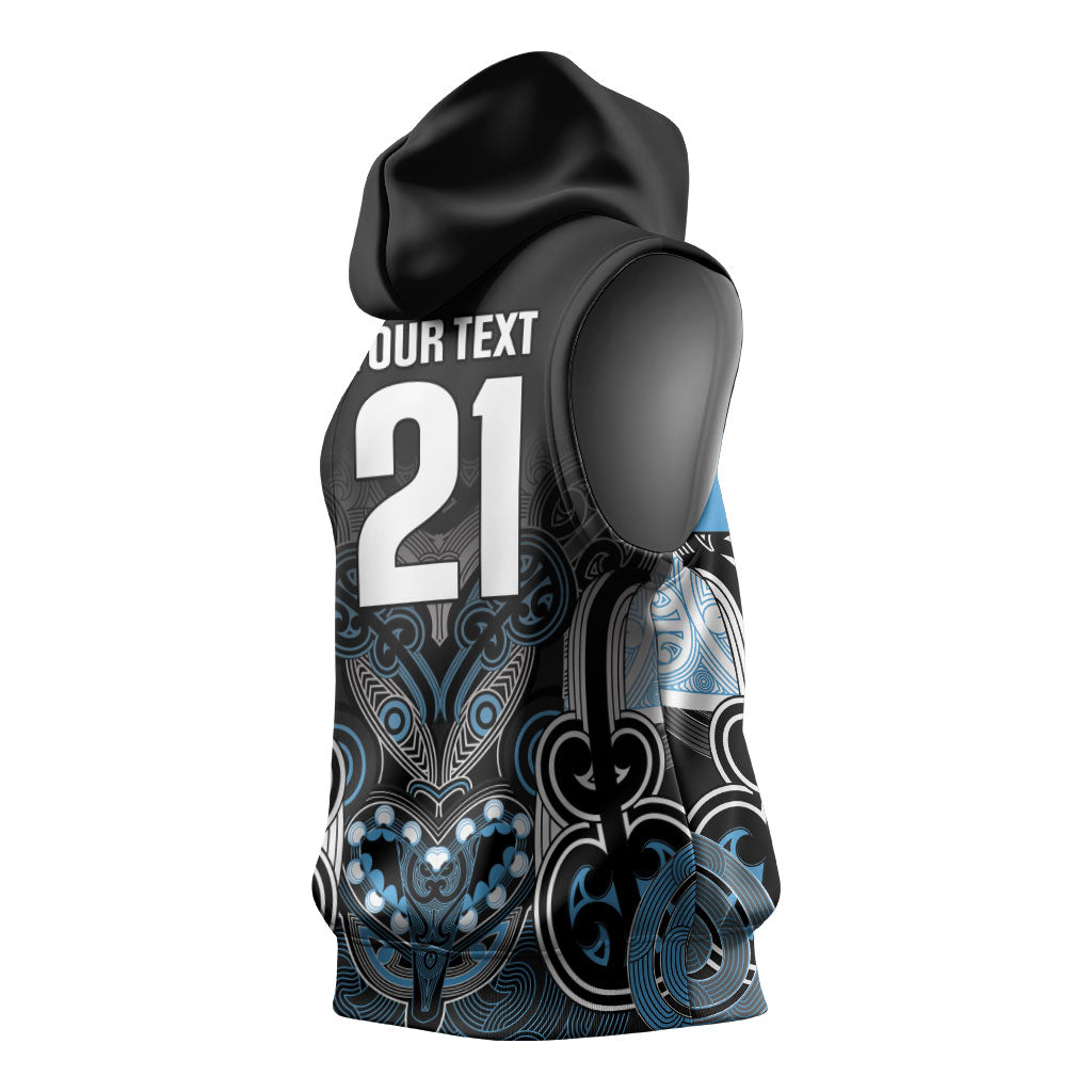 World Cricket Custom New Zealand Sleeveless Hoodie Kia kaha nga Potae Pango LT9 - Polynesian Pride