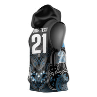 World Cricket Custom New Zealand Sleeveless Hoodie Kia kaha nga Potae Pango LT9 - Polynesian Pride