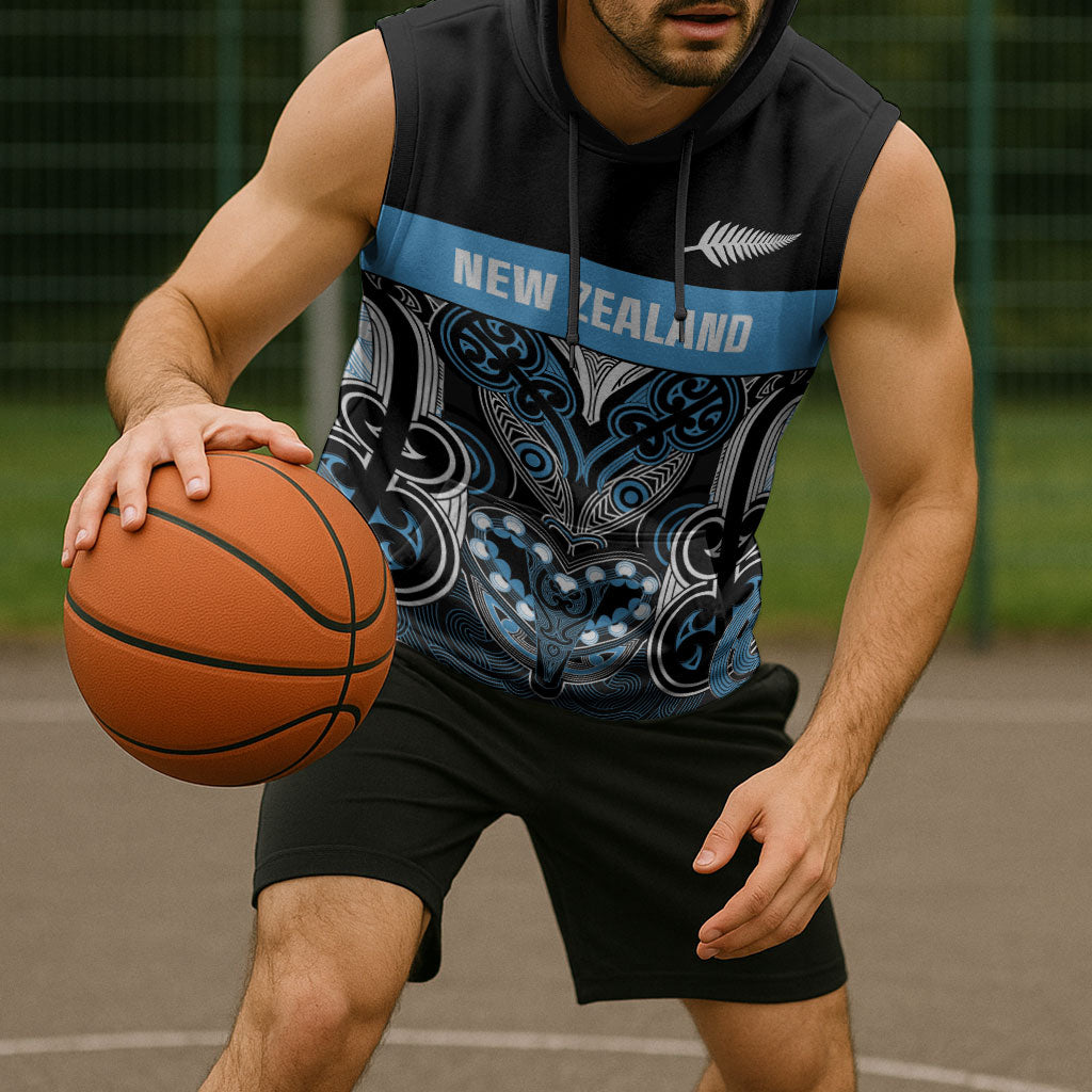 World Cricket Custom New Zealand Sleeveless Hoodie Kia kaha nga Potae Pango LT9 - Polynesian Pride