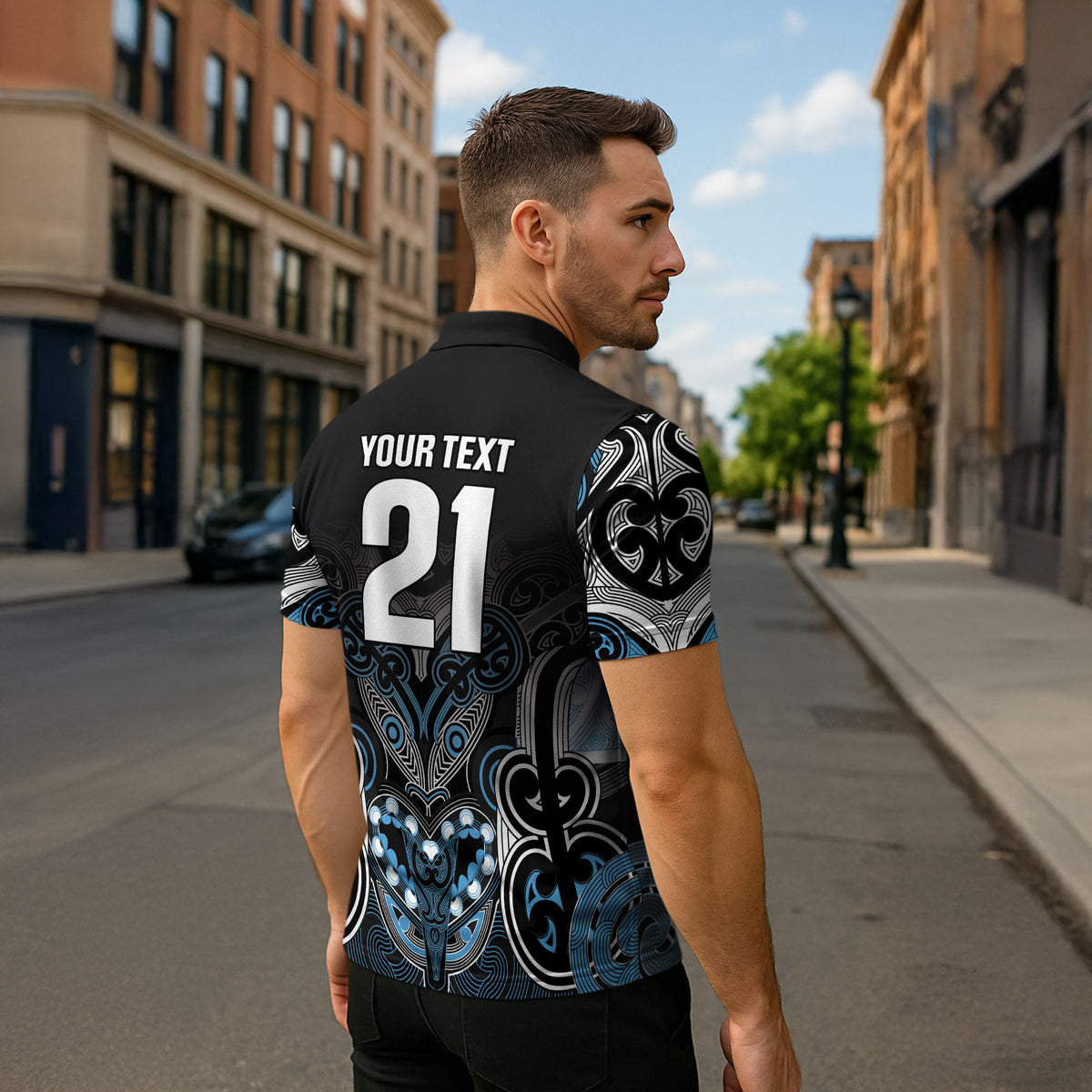World Cricket Custom New Zealand Zipper Polo Shirt Kia kaha nga Potae Pango LT9 - Polynesian Pride