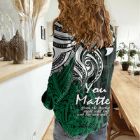 Your Matter Suicide Prevention Women Casual Shirt Green Polynesian Tribal LT9 - Polynesian Pride