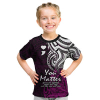 Your Matter Suicide Prevention Kid T Shirt Pink Polynesian Tribal LT9 Pink - Polynesian Pride