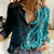Papua New Guinea Island Women Casual Shirt Bird of Paradise with Aqua Polynesian Tribal LT9 Female Aqua - Polynesian Pride
