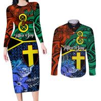 tafea-day-couples-matching-long-sleeve-bodycon-dress-and-long-sleeve-button-shirts-vanuatu-sand-drawing-with-polynesian-pattern