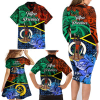 Tafea Day Family Matching Long Sleeve Bodycon Dress and Hawaiian Shirt Vanuatu Sand Drawing With Polynesian Pattern LT9 - Polynesian Pride