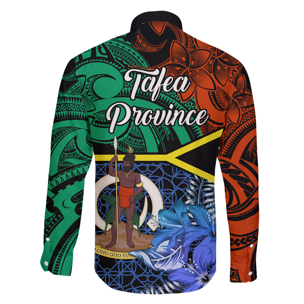 Tafea Day Family Matching Off Shoulder Long Sleeve Dress and Hawaiian Shirt Vanuatu Sand Drawing With Polynesian Pattern LT9 - Polynesian Pride