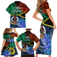 Tafea Day Family Matching Short Sleeve Bodycon Dress and Hawaiian Shirt Vanuatu Sand Drawing With Polynesian Pattern LT9 - Polynesian Pride