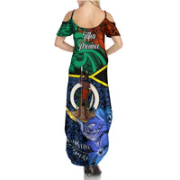 Tafea Day Family Matching Summer Maxi Dress and Hawaiian Shirt Vanuatu Sand Drawing With Polynesian Pattern LT9 - Polynesian Pride