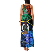 Tafea Day Family Matching Tank Maxi Dress and Hawaiian Shirt Vanuatu Sand Drawing With Polynesian Pattern LT9 - Polynesian Pride