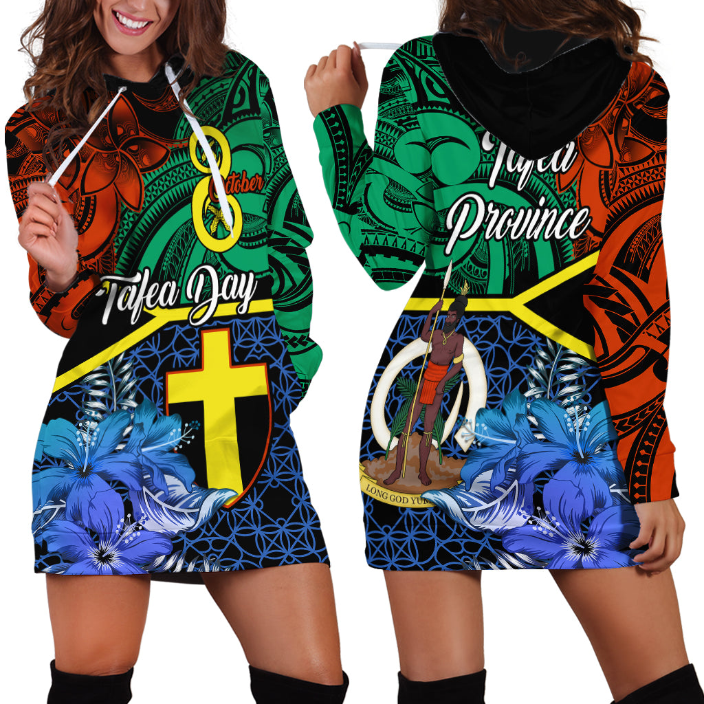 Tafea Day Hoodie Dress Vanuatu Sand Drawing With Polynesian Pattern LT9 - Polynesian Pride