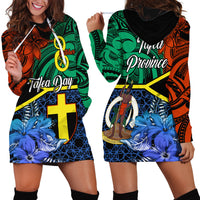 Tafea Day Hoodie Dress Vanuatu Sand Drawing With Polynesian Pattern LT9 - Polynesian Pride
