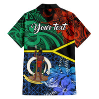 Personalised Tafea Day Family Matching Off Shoulder Short Dress and Hawaiian Shirt Vanuatu Sand Drawing With Polynesian Pattern LT9 - Polynesian Pride