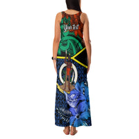 Personalised Tafea Day Family Matching Tank Maxi Dress and Hawaiian Shirt Vanuatu Sand Drawing With Polynesian Pattern LT9 - Polynesian Pride