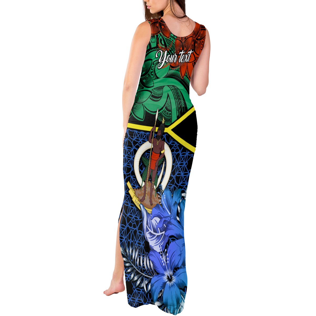 personalised-tafea-day-tank-maxi-dress-vanuatu-sand-drawing-with-polynesian-pattern
