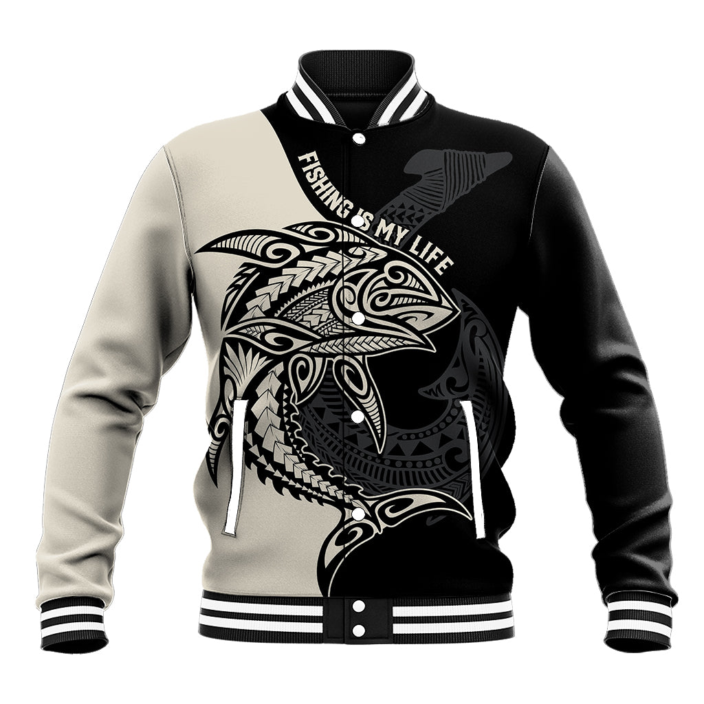 Personalised Polynesia Fishing Baseball Jacket With Maori Hei Matau Fish Hook Gold Art LT9 Unisex Gold - Polynesian Pride