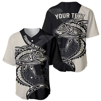 Personalised Polynesia Fishing Baseball Jersey With Maori Hei Matau Fish Hook Gold Art LT9 - Polynesian Pride