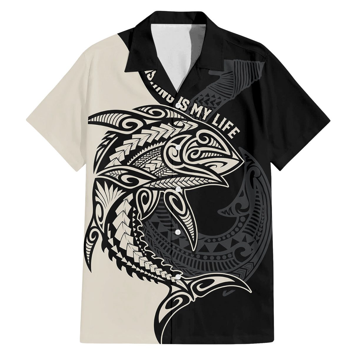 Personalised Polynesia Fishing Family Matching Mermaid Dress and Hawaiian Shirt With Maori Hei Matau Fish Hook Gold Art LT9 Dad's Shirt - Short Sleeve Gold - Polynesian Pride