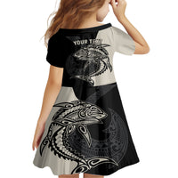 Personalised Polynesia Fishing Family Matching Summer Maxi Dress and Hawaiian Shirt With Maori Hei Matau Fish Hook Gold Art LT9 - Polynesian Pride