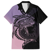 Personalised Polynesia Fishing Family Matching Off Shoulder Maxi Dress and Hawaiian Shirt With Maori Hei Matau Fish Hook Pastel Art LT9 Dad's Shirt - Short Sleeve Pastel - Polynesian Pride