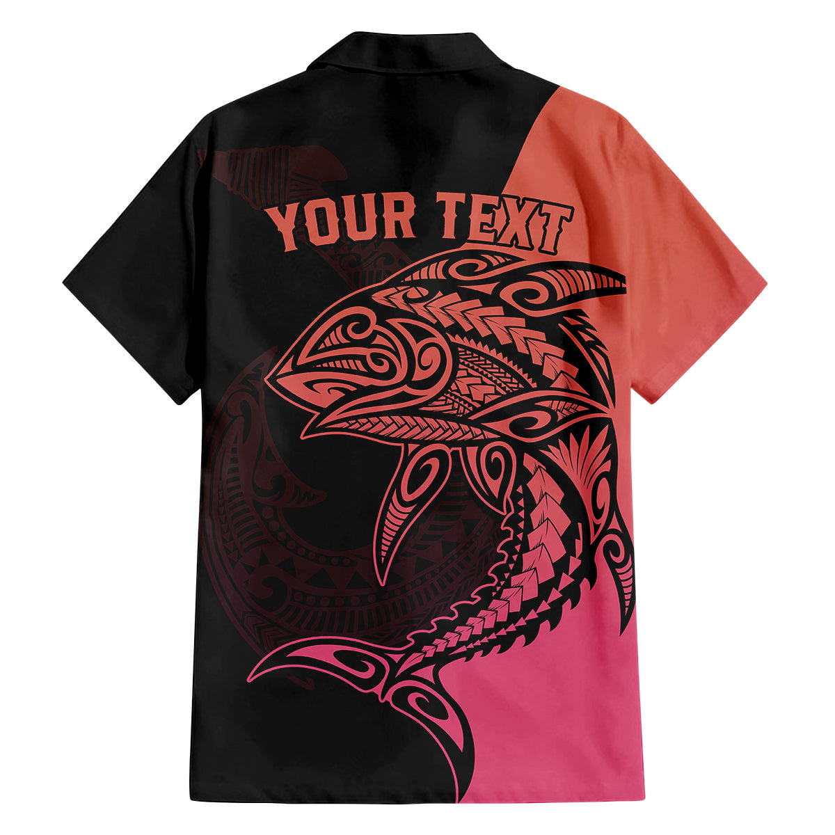 Personalised Polynesia Fishing Family Matching Off Shoulder Maxi Dress and Hawaiian Shirt With Maori Hei Matau Fish Hook Pink Art LT9 - Polynesian Pride