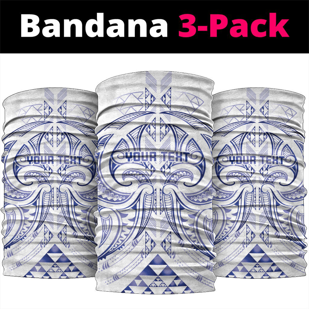Maori Rugby Custom Ngaru Mangopare Neck Gaiter Kikorangi Niho Taniwha Motif LT9 package One Size: 25*50cm Blue - Polynesian Pride