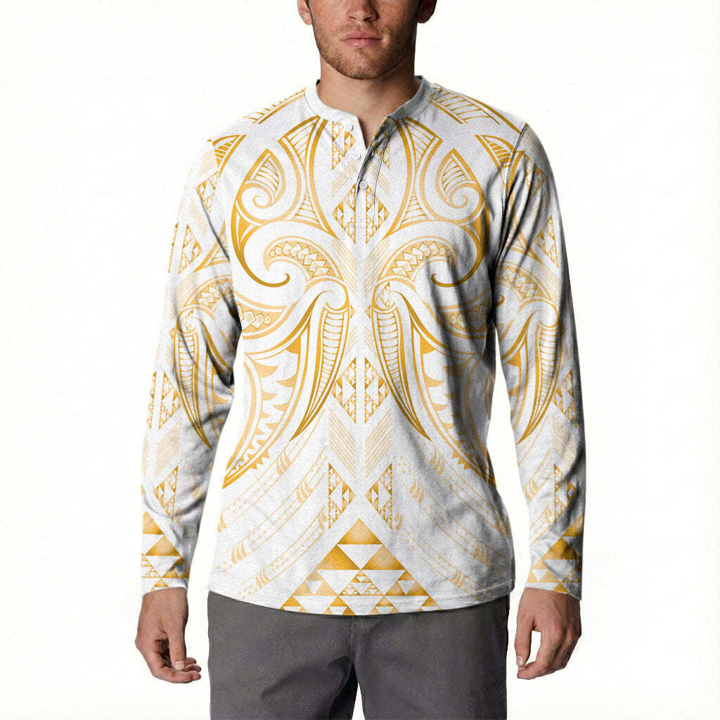 Maori Rugby Custom Ngaru Mangopare Button Sweatshirt Koura Niho Taniwha Motif LT9 - Polynesian Pride