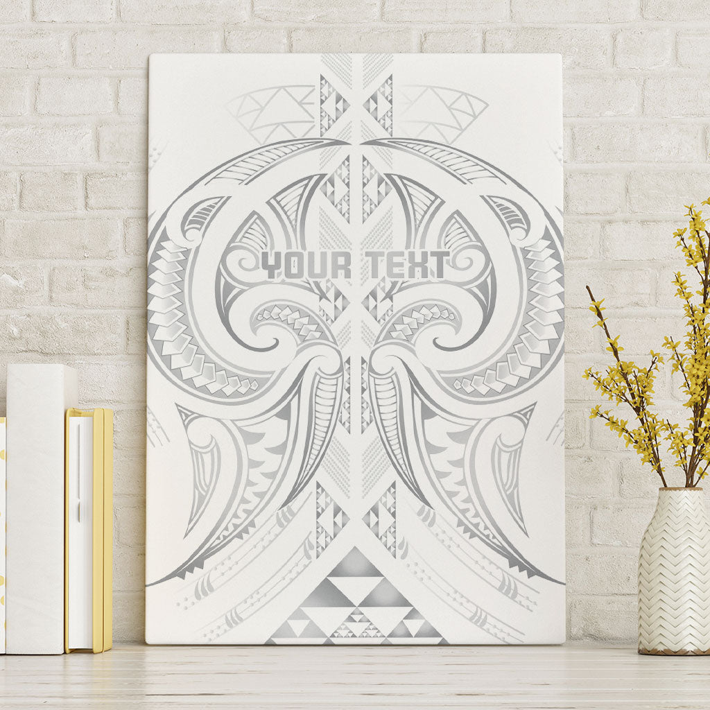 Maori Rugby Custom Ngaru Mangopare Canvas Wall Art Kiwikiwi Niho Taniwha Motif LT9 Without Frame Grey - Polynesian Pride