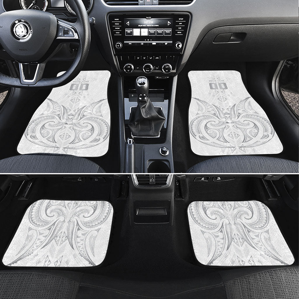 Maori Rugby Custom Ngaru Mangopare Car Mats Kiwikiwi Niho Taniwha Motif LT9 Set 4pcs Grey - Polynesian Pride