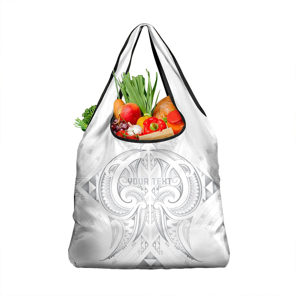 Maori Rugby Custom Ngaru Mangopare Grocery Bag Kiwikiwi Niho Taniwha Motif LT9 1-pack One Size Grey - Polynesian Pride